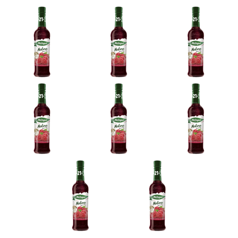 Herbapol syrop owocowy suplement diety malina z witaminami C,D, B6 i cynkiem 420 ml X8